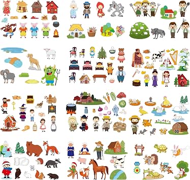 Windkream 12 Set Felt Story Pieces Flannel Board Preschool,Nursery Tales