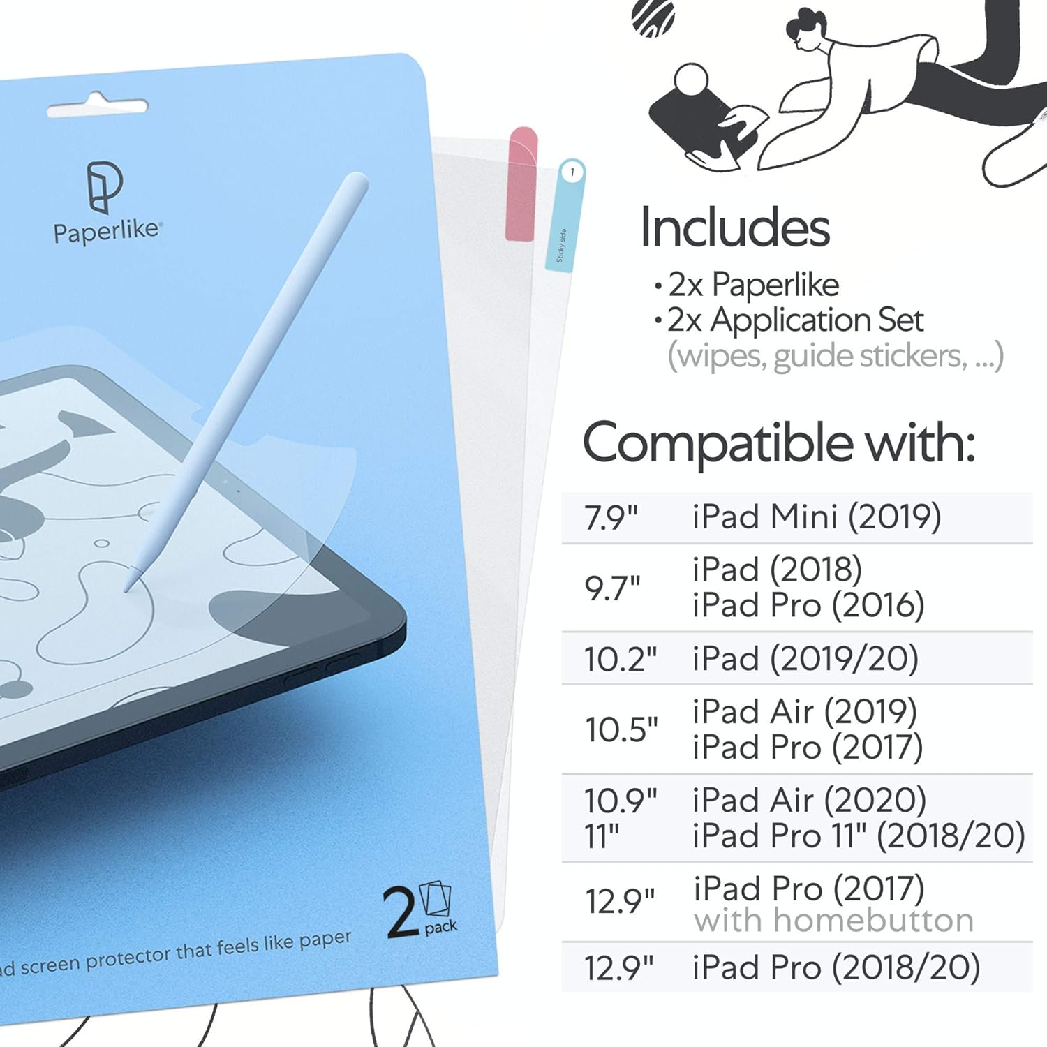 Suреr Sаlе 🛒 Paperlike (2 Pieces) for iPad Air 3 10.5 Inch (2019) & iPad Pro 10.5 Inch (2017) - Matte Screen Protector for Drawing, Writing, and Note-taking
