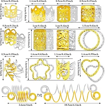 Amazon.com: 260 Pcs Hair Jewelry for Braids,Hair Beads Accessories