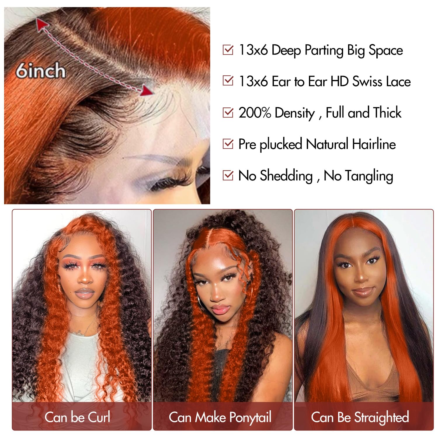 250% Density 13x6 Deep Wave Lace Front Wigs Human Hair 2/350 Deep Curly Frontal Wigs Human Hairs Glueless HD Lace Front Wigs Human Hair Pre Plucked with Baby Hairs for Women (24 Inch)