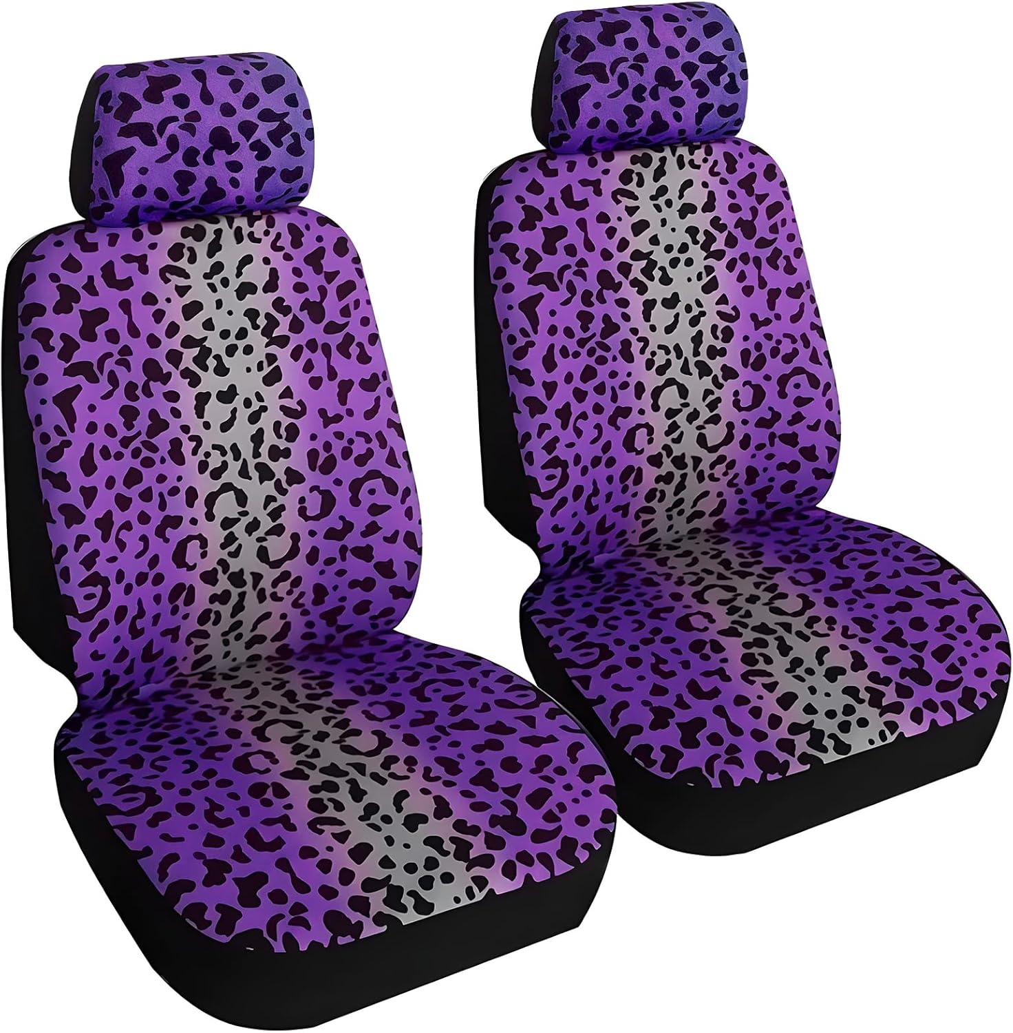 Evankin Universal Fit Car Front Seat Covers, Purple Leopard Car Seat Cover Front Seats- Fit Most Car, Truck, SUV, or Van(Purple)
