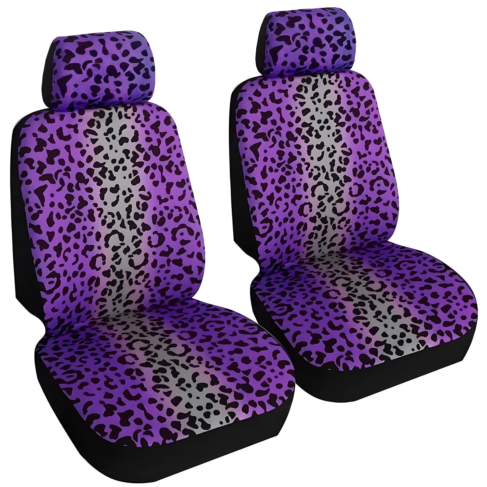 Evankin Universal Fit Car Front Seat Covers, Purple Leopard Car Seat Cover Front Seats- Fit Most Car, Truck, SUV, or Van(Purple)