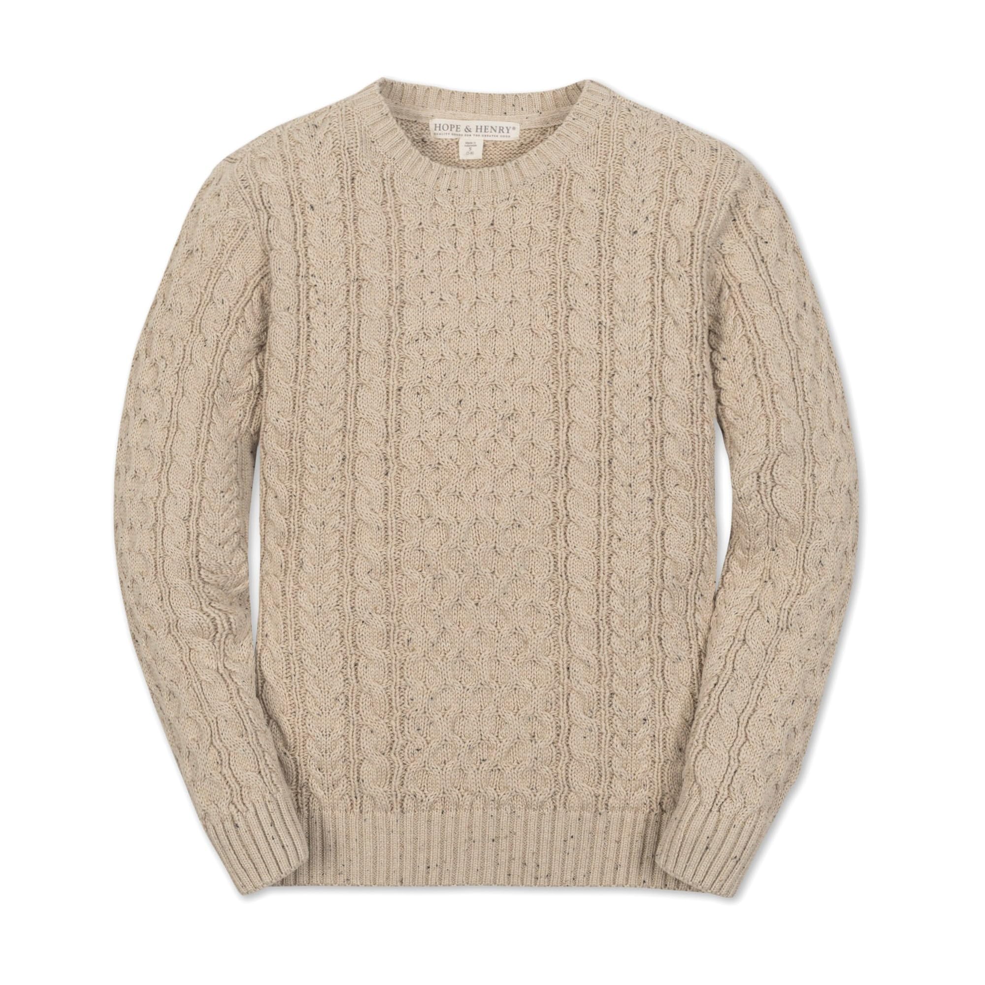 Hope &amp; Henry Girls Cable Front Pullover Sweater