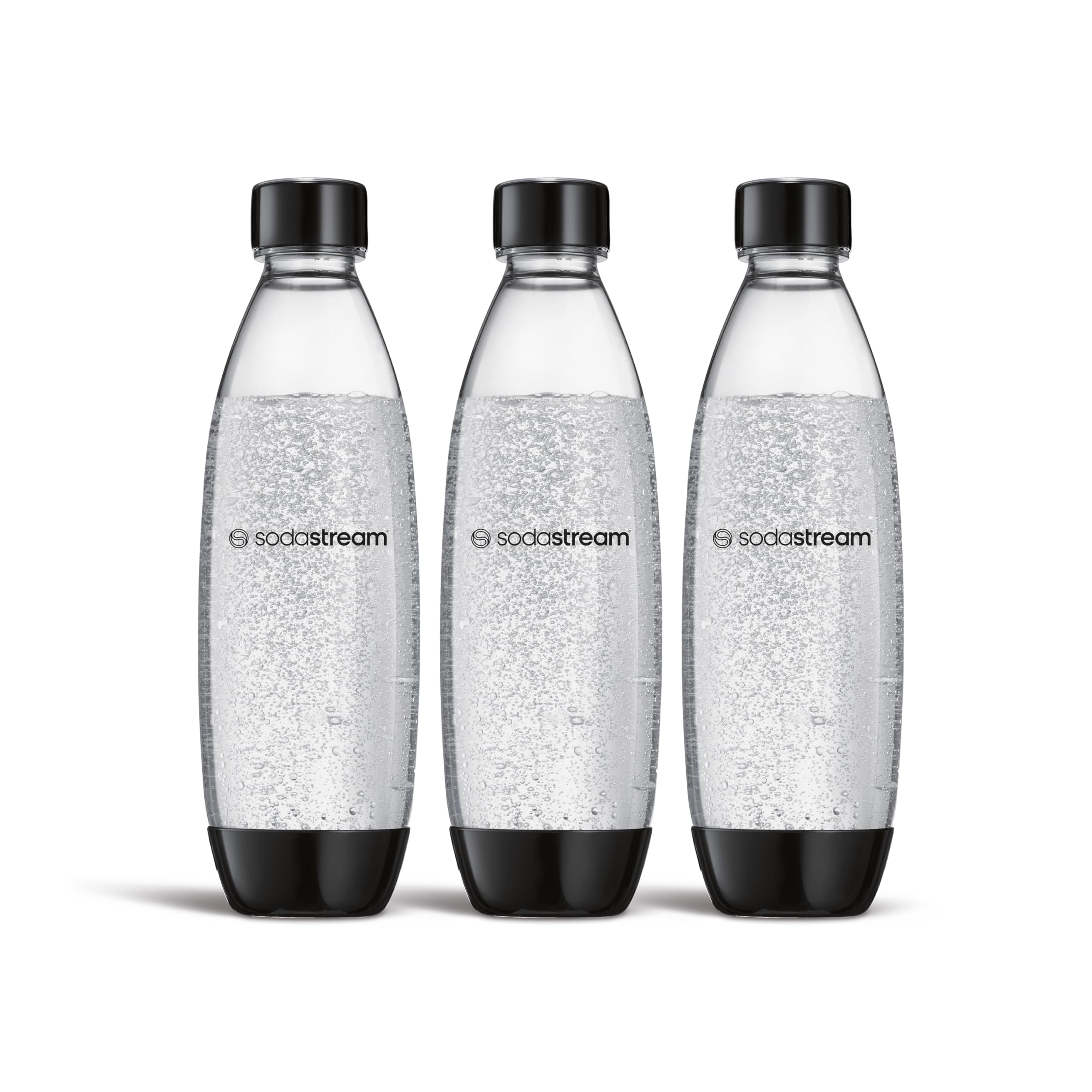 sodastream 0,8L BPA-freie FUSE Kunststoffflasche schwarz | Spülmaschinengeeignet | Kompatibel mit DUO, E-DUO, Terra, uvm. | 3er-Pack