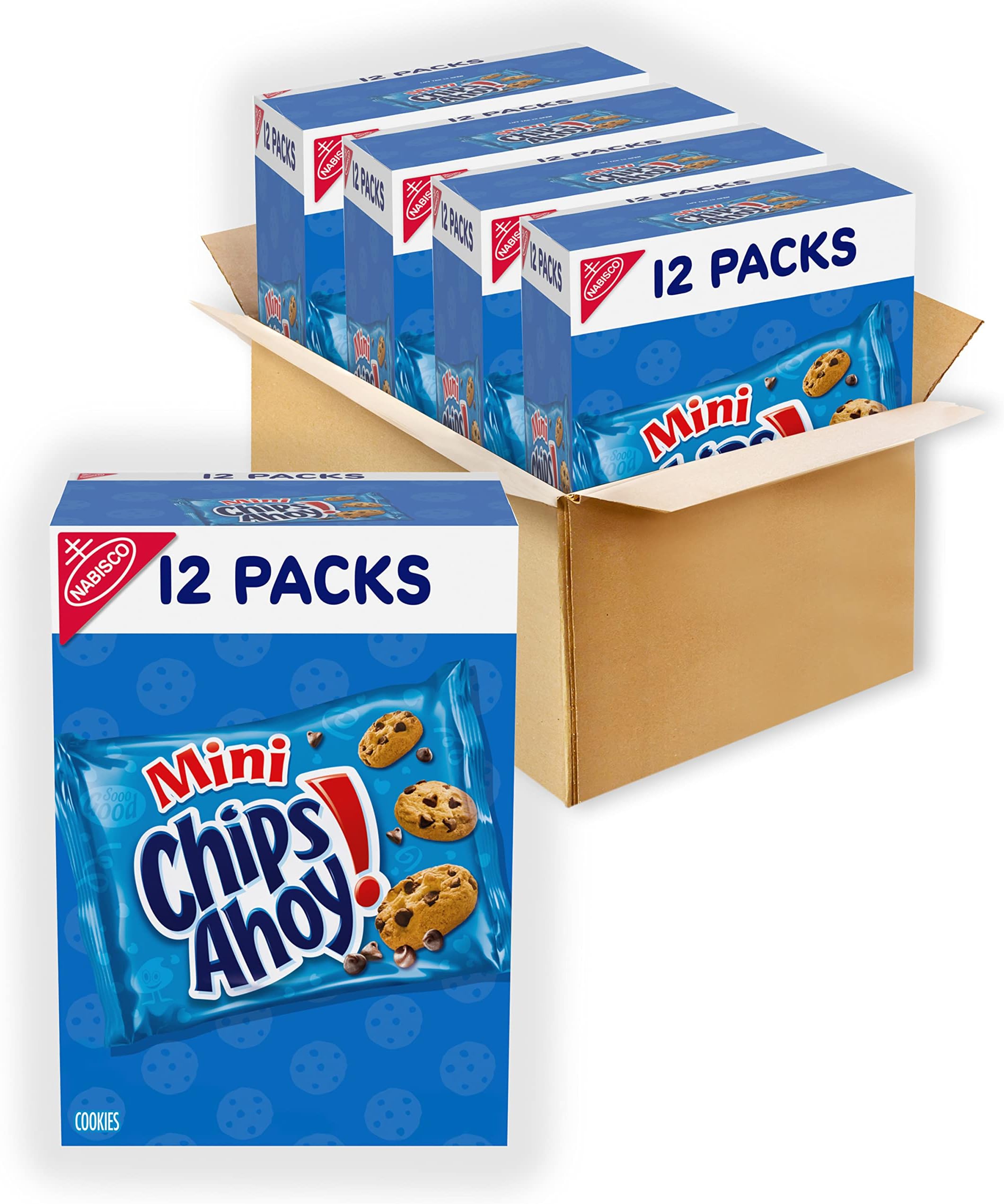 Mini Original Chocolate Chip Cookies, 48 Snack Packs (4 Boxes)
