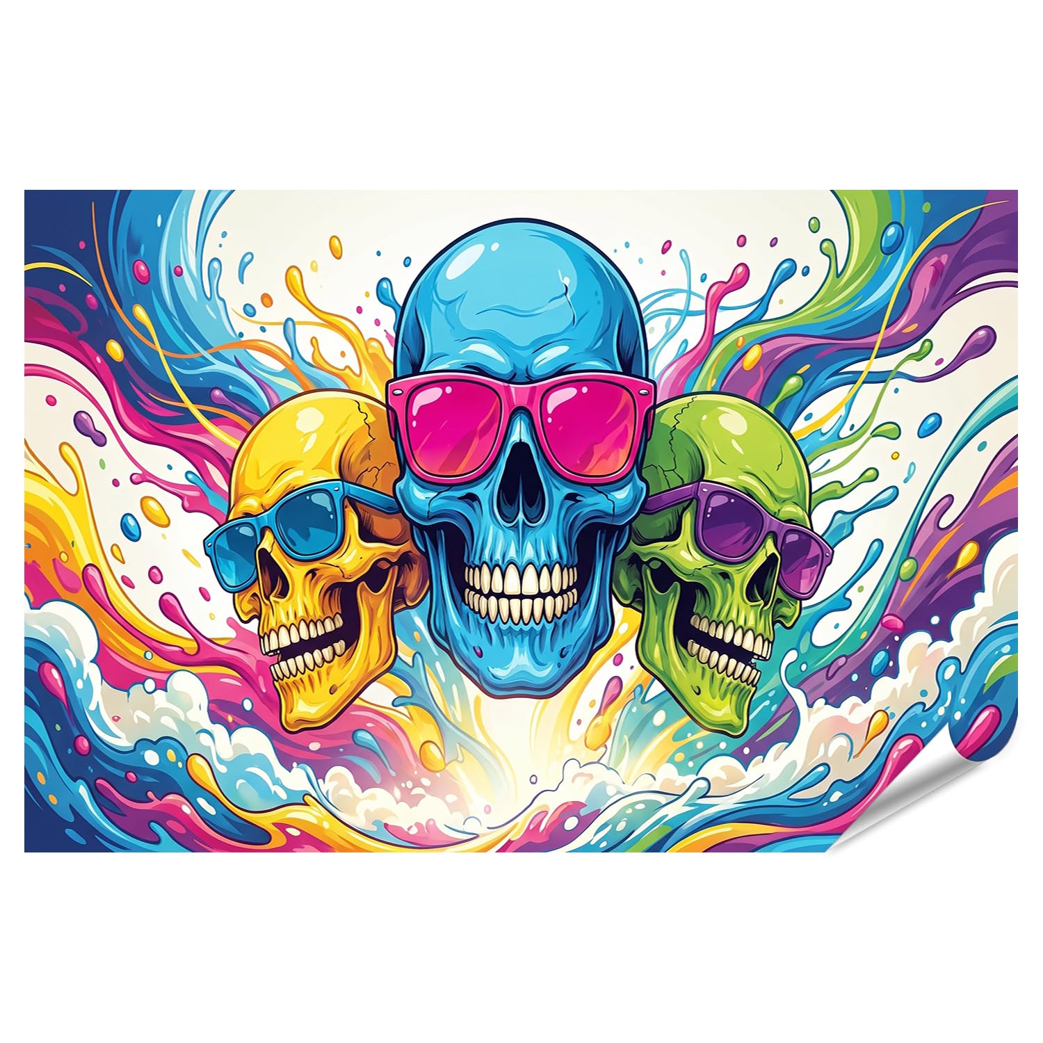 islandburner Póster premium fascinante de calavera, decoración para sala de estar, para creativos, gran formato