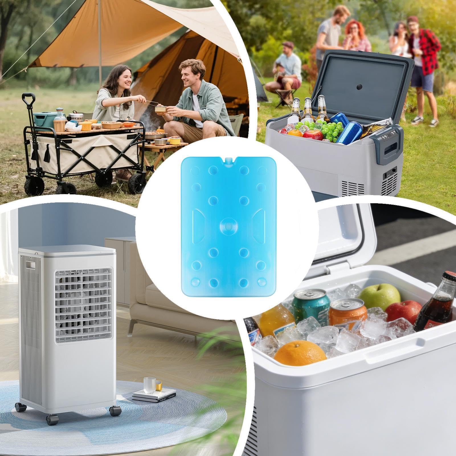 lodu do chłodziarki Duże długotrwałe wielokrotnego użytku 1500 ml | Worki Chłodzące do Zamrażarki Na pikniki, lunchboxy, wycieczki, podróże i