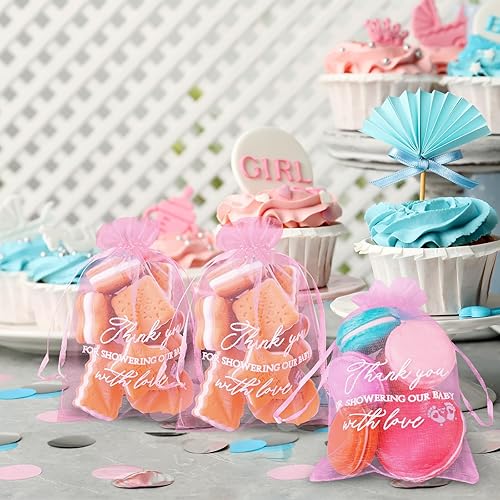 Miniatura 3 de Jspupifip 100 bolsas de regalo de agradecimiento, bolsas de regalo de organza transparente, 4 x 6 pulgadas, bolsas de regalo pequeñas de organza