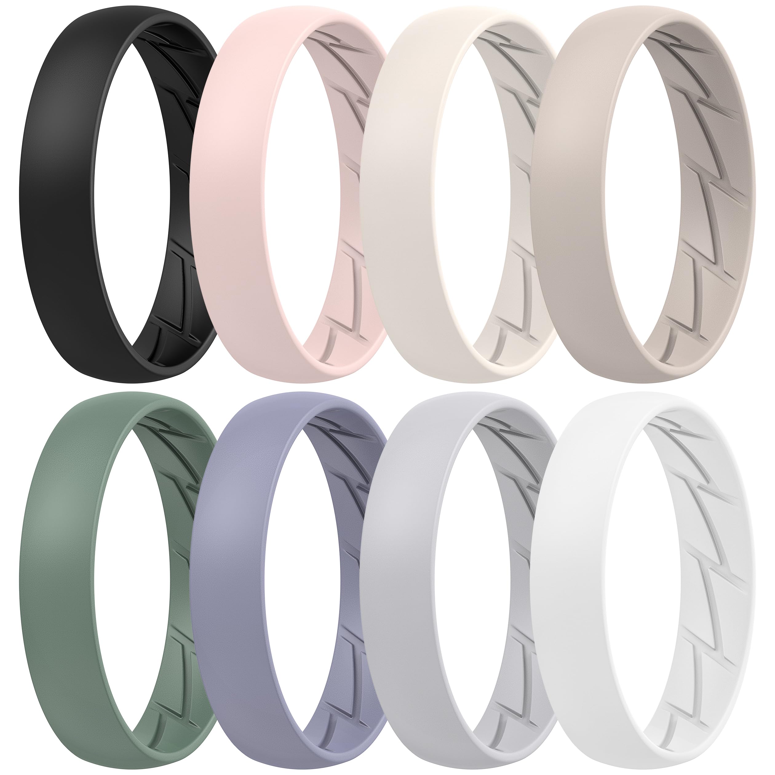 ThunderFit Silicone Rings for Him and Her, Rubber Engagement Bands Unisex - 1/4/5/7/8 Variety Multipack
