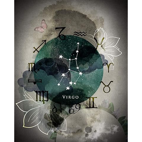 Govivo Virgo - Wall Decor Art Print with a gray background - 8x10 unframed artwork printed on photograph paper