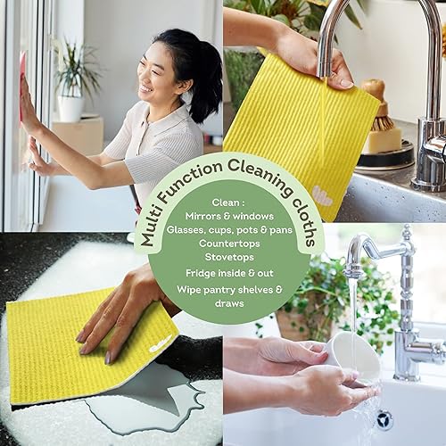 Miniatura 2 de EKOH - Paños de cocina suecos para cocina, paño de esponja ecológico, paños de limpieza absorbentes reutilizables para lavar platos, alternativa a