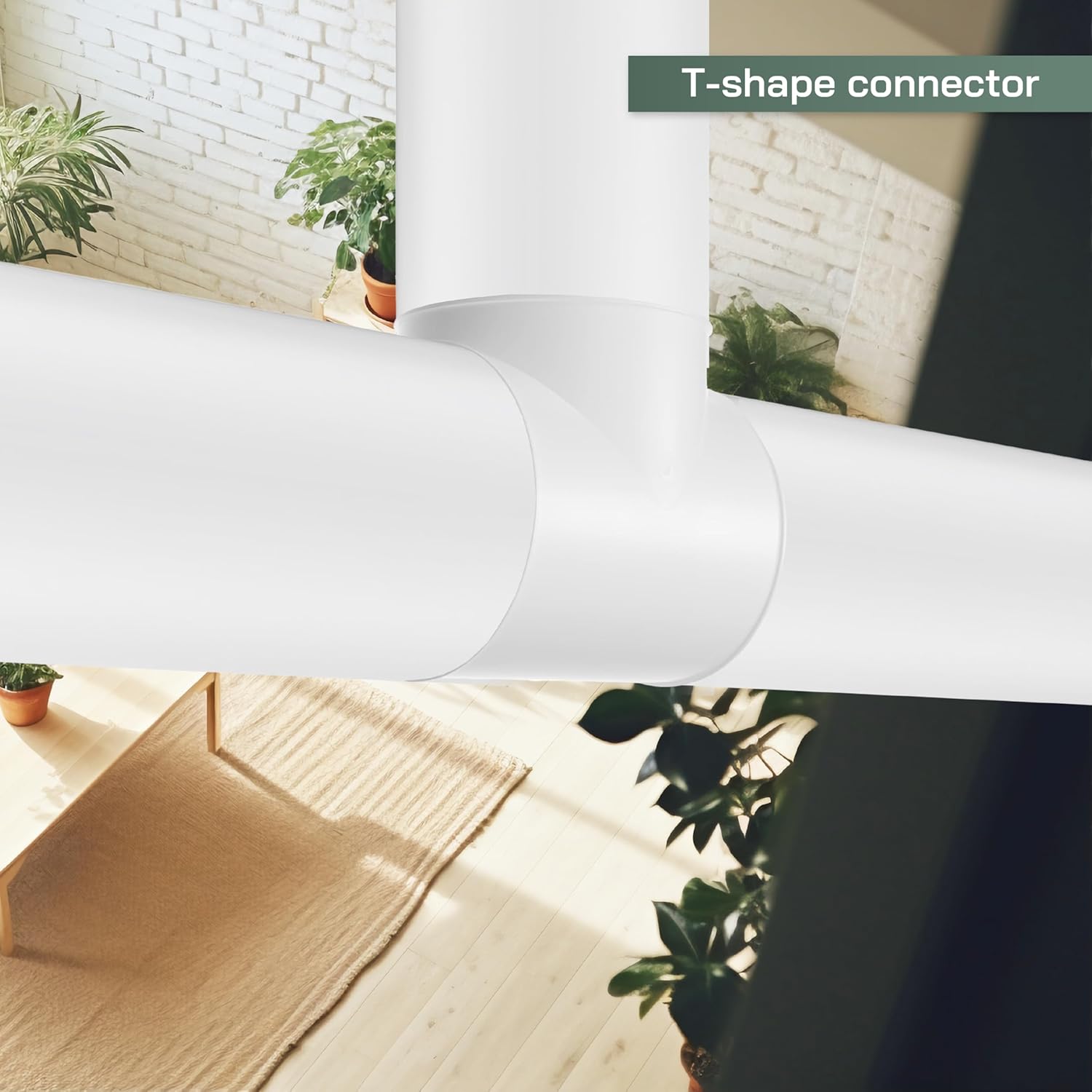 Vent Systems 6" Inch Duct Connector 3 Way Hose Adapter/Splitter for Hose T-Shape Round Pipe Connector- Extractor Fan - Duct Hose Dryer Vent T Connector - 3 Way Fitting - 6 Inch Duct Splitter