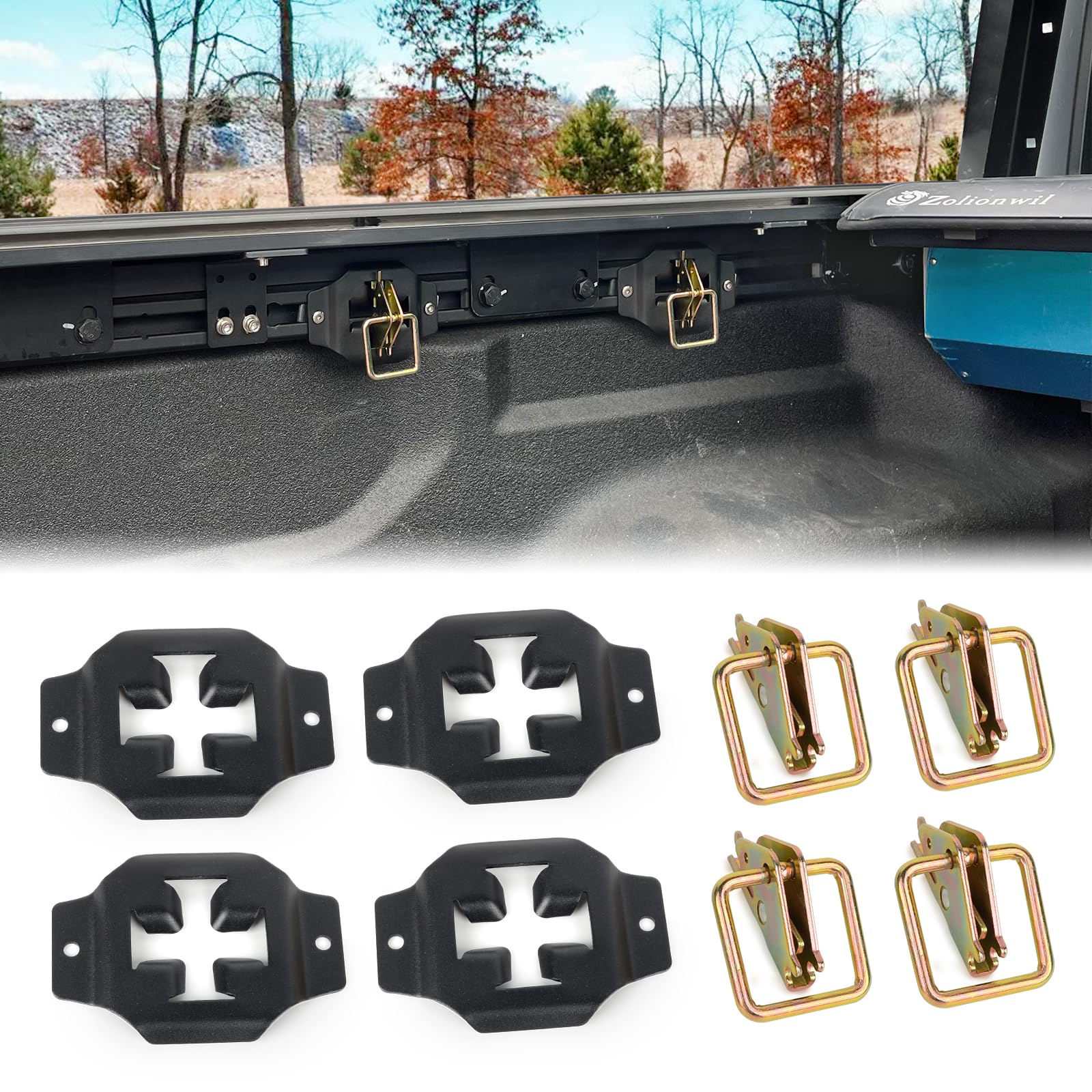EcoGleam Bed Buddy Truck Tool - Ancre De Hayon Pour Sangles à Cliquet Et Cargo, Fixation Rapide Et Sûre