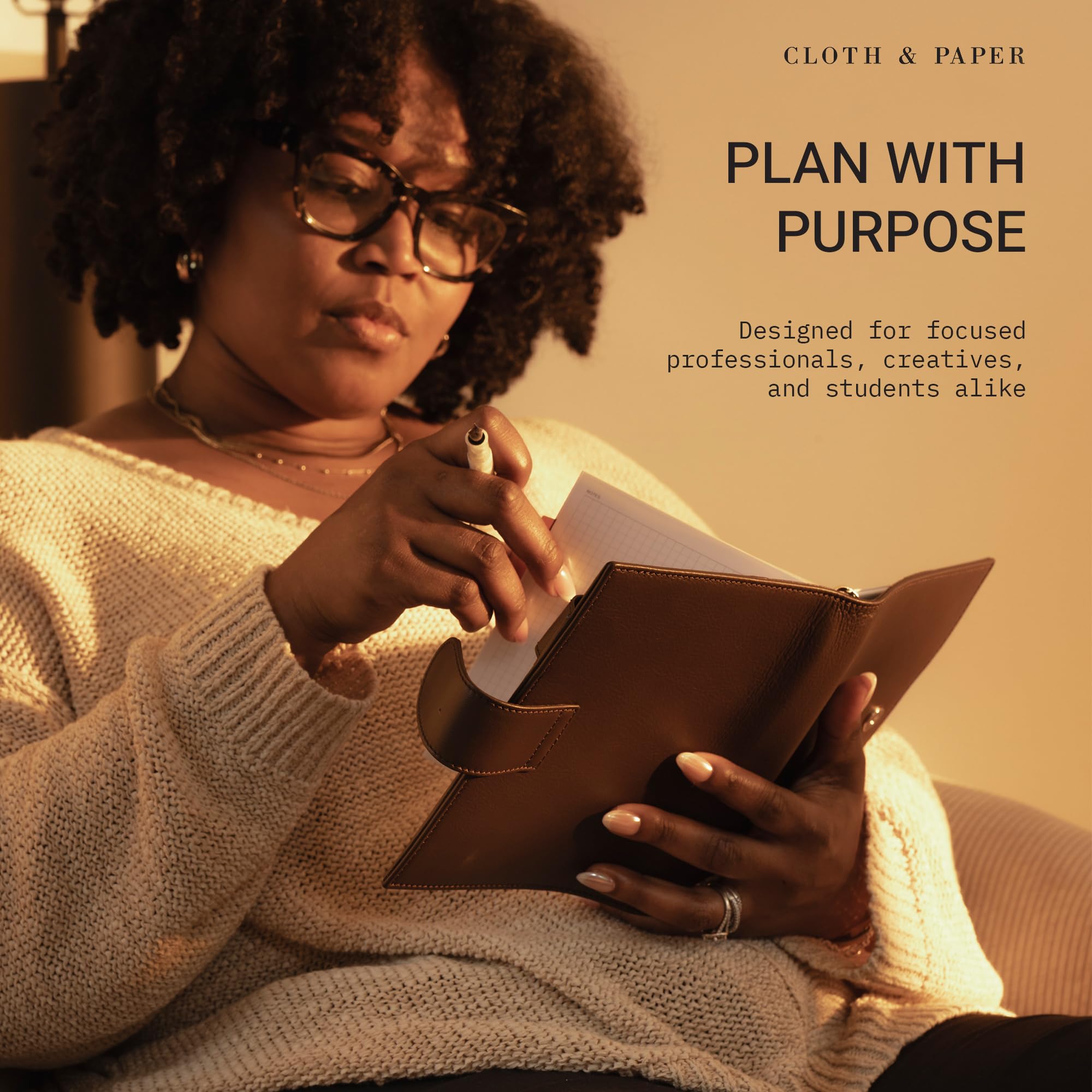 Cloth & Paper Planificateur mensuel daté 2027 - Début du dimanche - Recharges de planificateur demi-lettre avec pages de calendrier mensuel, objectifs, priorités, dates importantes, notes, jours