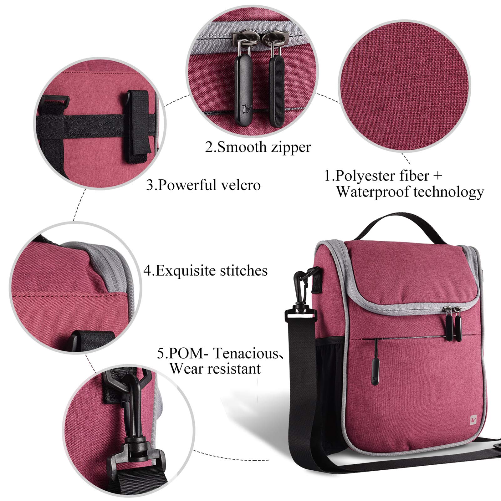 CamGo - Bolsa para Manillar de Bicicleta con Marco Frontal para Tubo Superior, Bolsa de Almacenamiento Mini para Hombro/Mano con Cubierta para la Lluvia