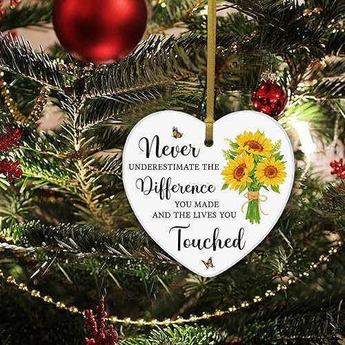 Vista 120 de REWIDPARTY Adorno de recuerdo de agradecimiento – Regalo de agradecimiento para familiares, amigos, profesores – Corazón de cerámica de 3 pulgadas