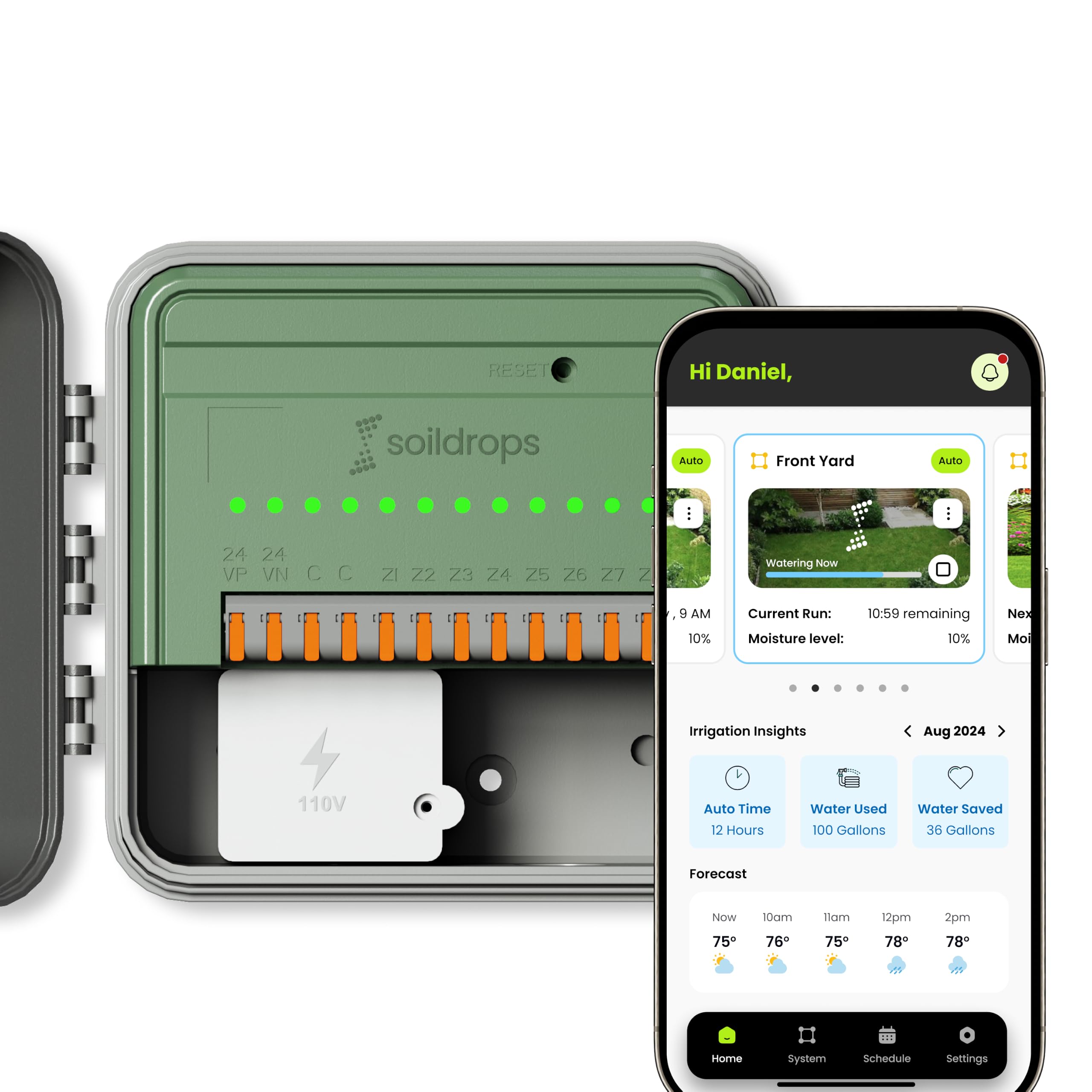 8-Zone WiFi Smart Sprinkler Controller Irrigation Timer System