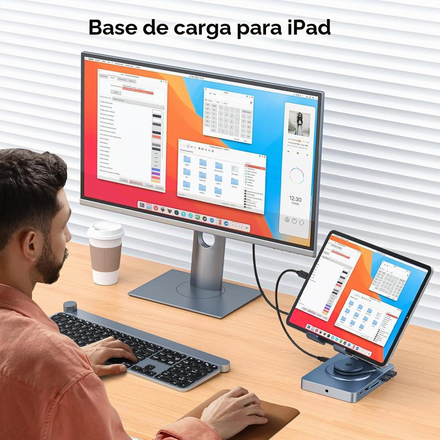Estación de acoplamiento USB C giratoria de 360° para iPad, iPad Pro, Tablet, Samsung, Steam Deck, ROG Ally, Legion Go, Msi Claw, etc., 11 en 1 con lector SD TF 4.0, HDMI 4K a 60Hz, RJ45, audio, USB A