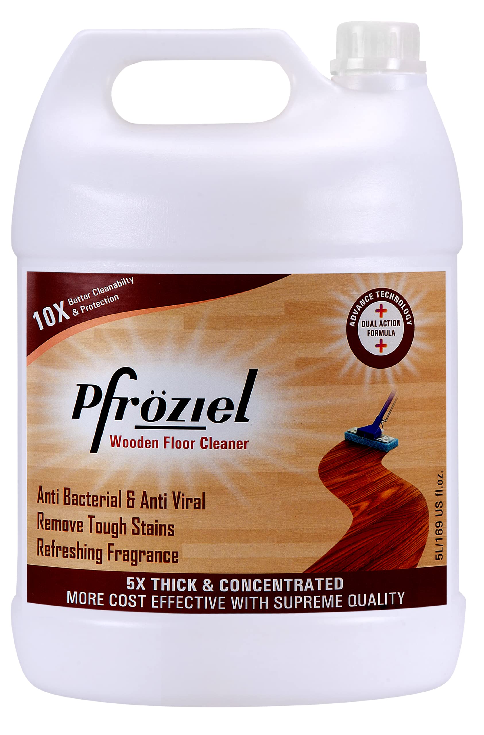 Pfroziel Wood floor cleaner Liquid (5ltr) I fights germ 99.9% I antibacterial I Remove tough stain (B09Q3J752Y) Amazon Price History, Amazon Price Tracker