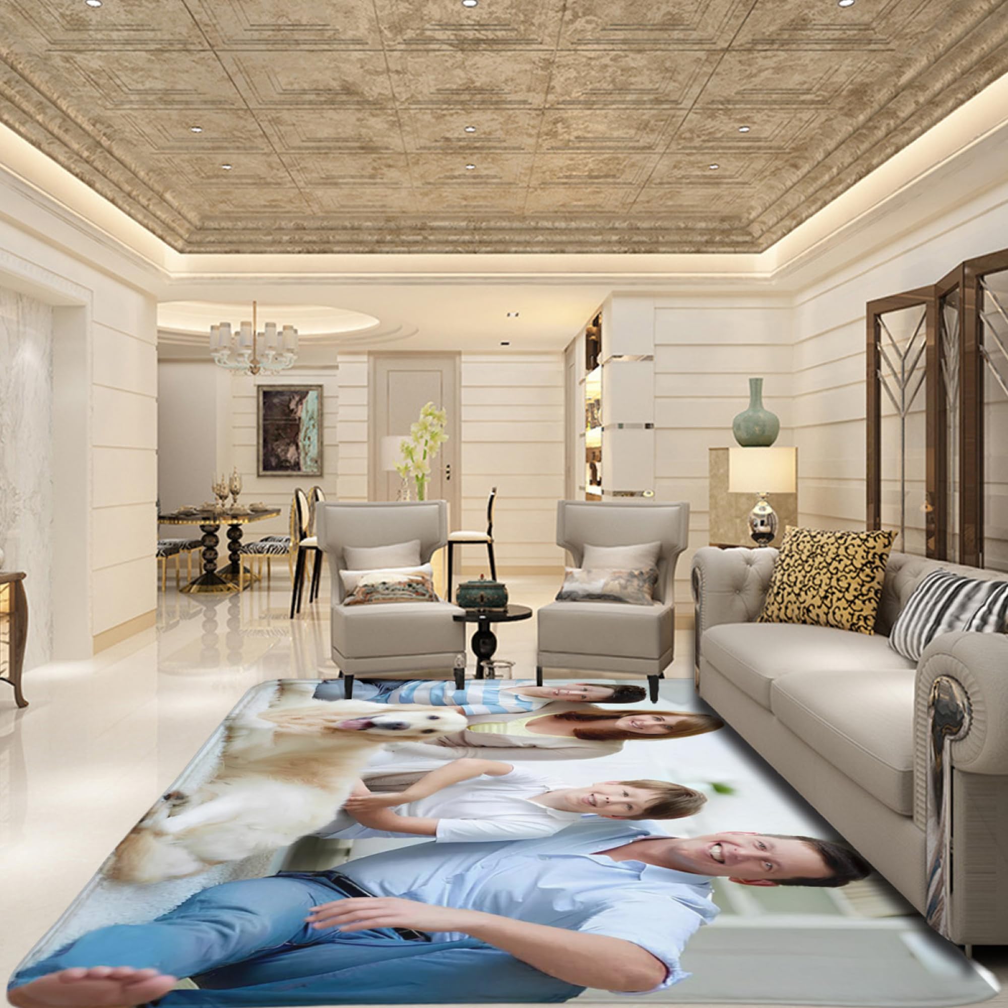 Personalisiert Teppiche, Personalisiert Teppich für Ihren eigenen Bereich, Flanell-Teppiche, rutschfest, waschbar, für Schlafzimmer Wohnzimmer Büro Garten Balkon mit Dein Bild/Text/Foto