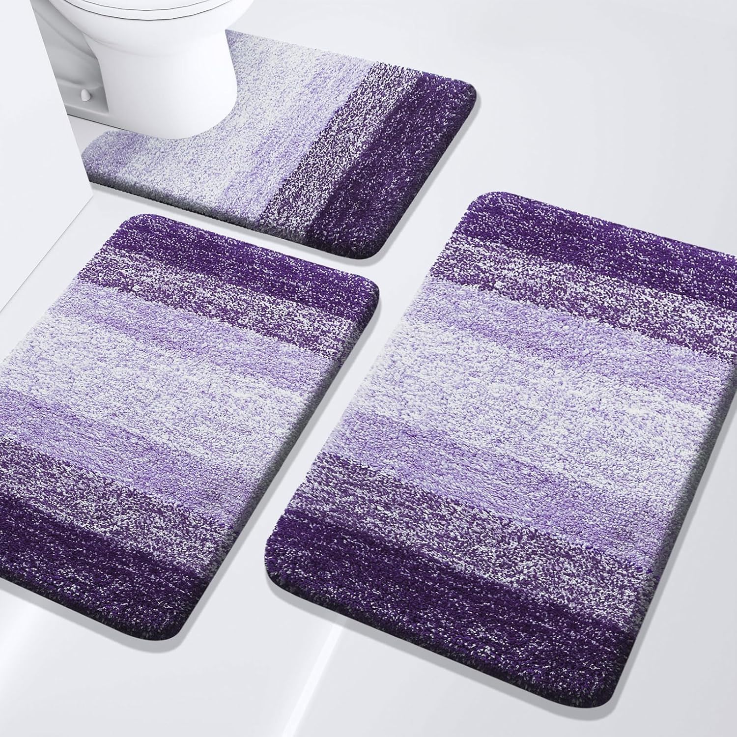 Arotive Bathroom Rugs Set 3 Piece Extra Soft and Absorbent Bath Rugs Machine Wash Dry Bath Mats for