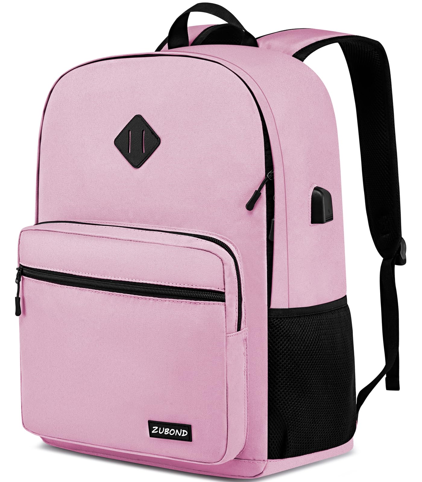 ZUBOND Backpack for School Girls, Lightweight Casual High School Bookbag,Backpack for Men and Women, Laptop Backpack with USB Charging Port Fits 15.6 Inch Notebook