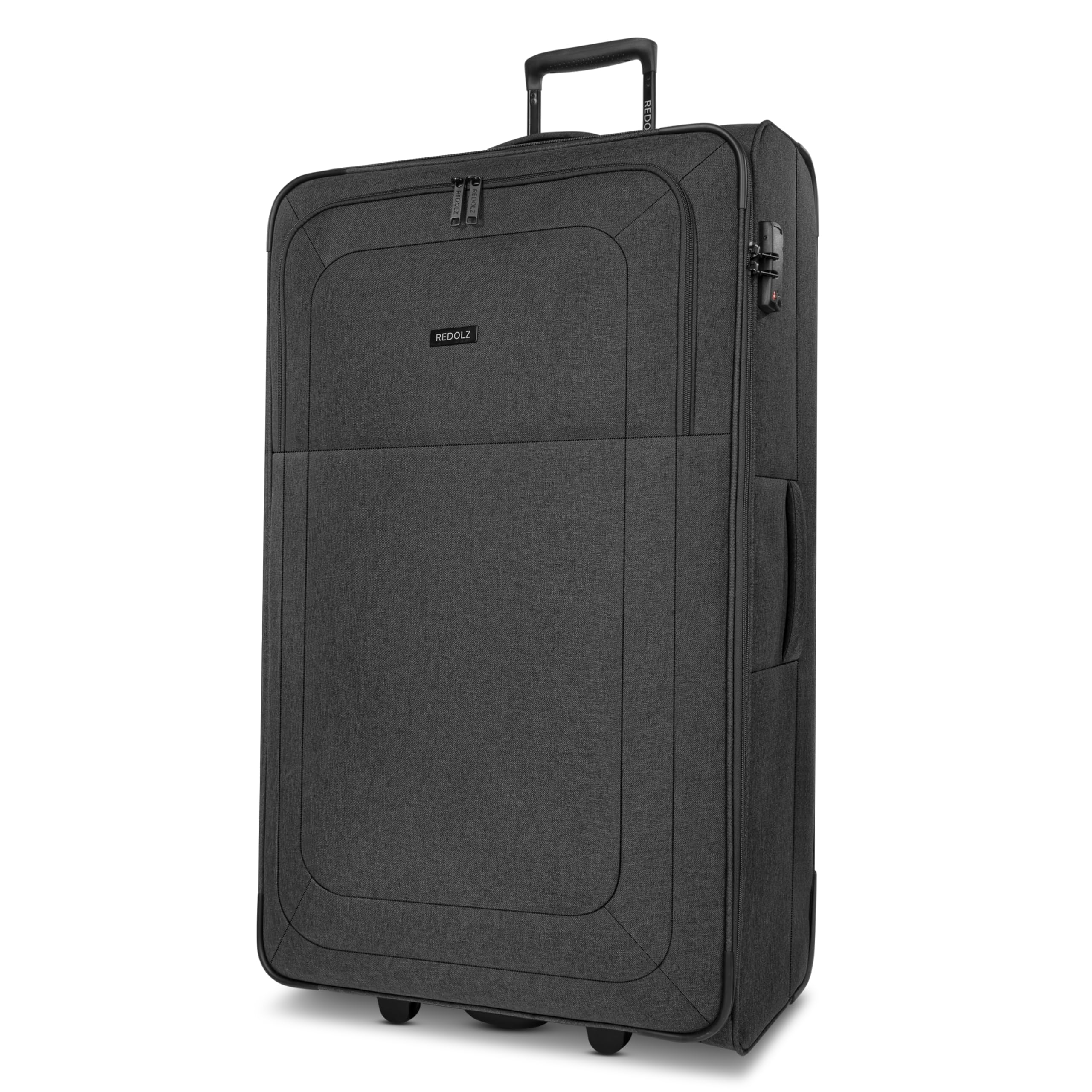 REDOLZ trolley XL jumbo check‑in extra grande | valigia morbida con 2 ruote e serratura TSA | 90 × 52 × 32 cm capacità 130 L leggera 3,9 kg per donna e uomo – Essentials 12