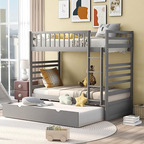 Miniatura 19 de Harper&Bright Designs - Litera individual sobre individual con barandilla de seguridad, escalera, cama nido individual con 3 cajones para niños,