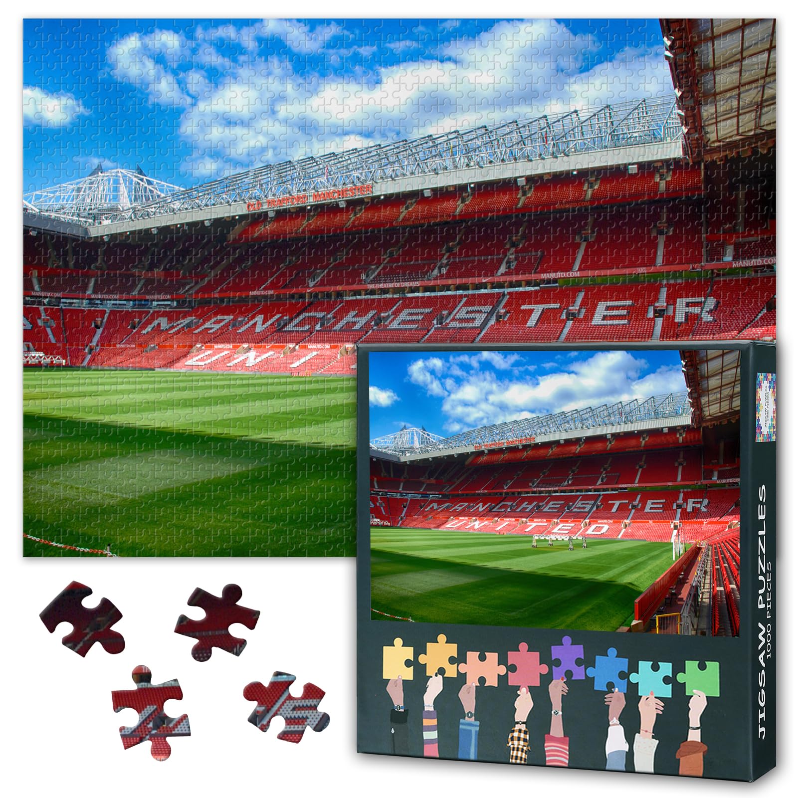1000-Piece Jigsaw Puzzle –Manchester United Football Club Stadium- 50x70cm Large Format for Adults & Teens | Premium Quality, Football Sport Club