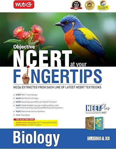 MTG Objective NCERT at your FINGERTIPS Biology For 2025-2026 Exam - NCERT NEET Trend Indicator, HOTS MCQs, Rank Predictor & Notes with HD Pages