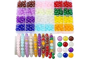 LEOBRO 8MM Glass Beads for Jewelry Making