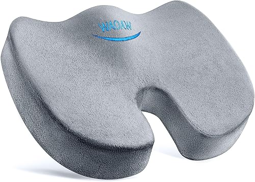 Miniatura 1 de WAOAW Seat Cushion, Office Chair Cushions Butt Pillow for Long Sitting, Memory Foam Chair Pad for Back, Coccyx, Tailbone Pain Relief (Grey)