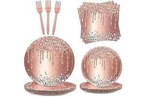 Rose Gold Party Plates and Napkins for Birthday Party