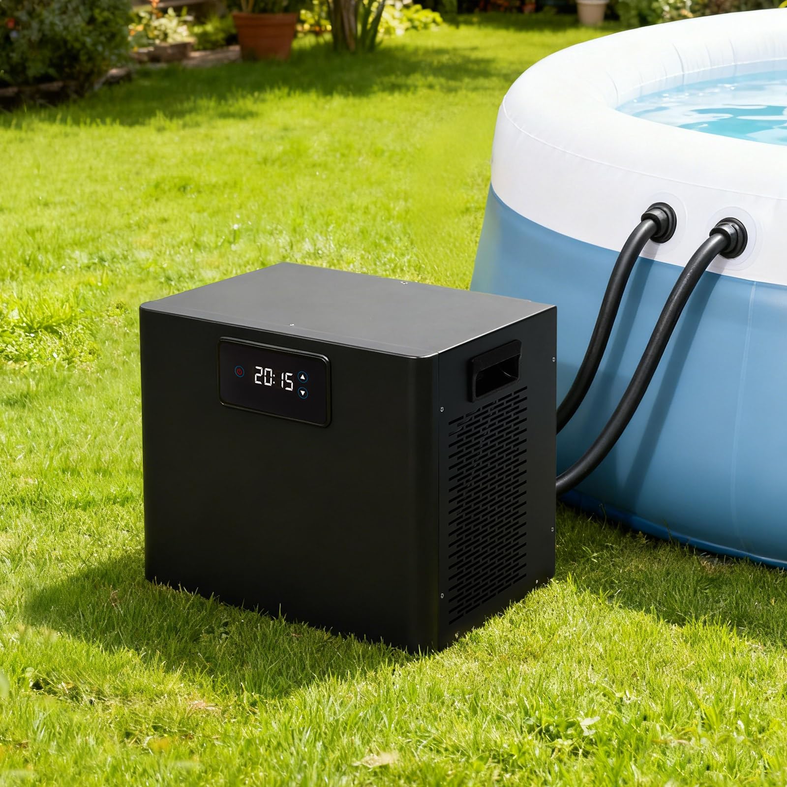 Refroidisseur de bain de glace, 260 W, avec filtre externe et pompe submersible, système de refroidissement d'aquarium 300 l, avec affichage numérique pour la régénération de l'eau froide dans le bain