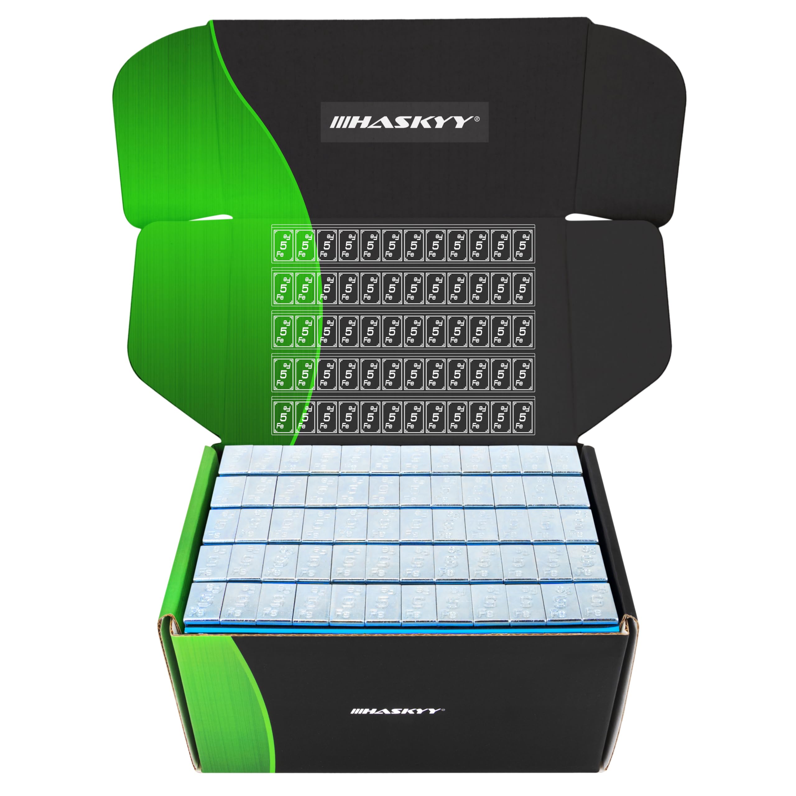 HASKYY 6kg Klebegewichte 12x5g Verzinkt Wuchtgewichte 100x Kleberiegel Auswuchtgewichte 60g 12x5g für Stahlfelgen & Alufelgen - FE-Klebegewichte