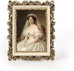 Sunlit Vintage Picture Frame 8x10 Inch, Luxury Antique Photo Frames with Glass Front, Photo Display, Tabletop Wall Hanging, Gift Ideas, Gold and Blue