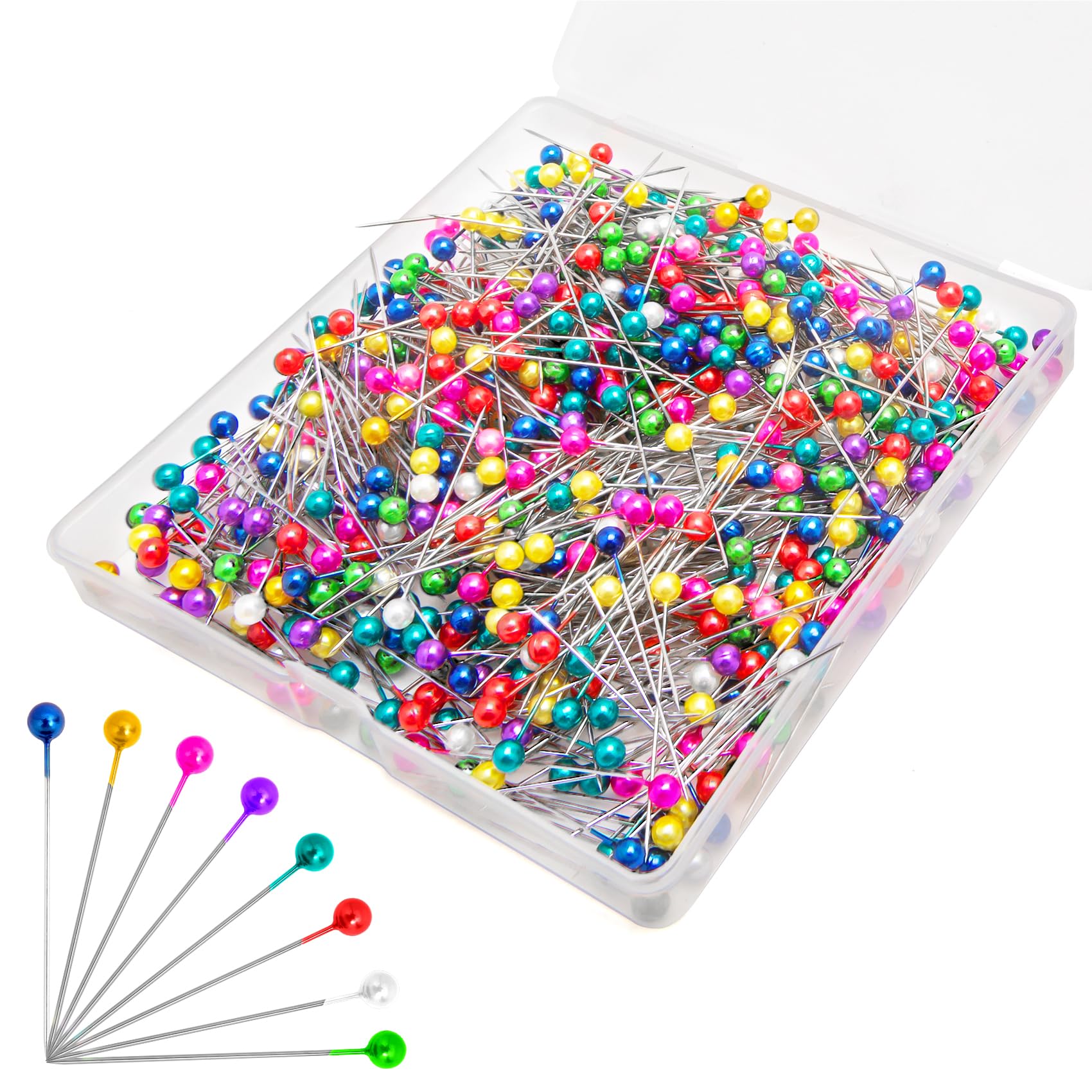 200 Spilli Con Testa A Perla Bianca – Spille Da Cucito E Fai Da Te, In Acciaio Resistente, Perfette Per Sartoria, Gioielli E Decorazioni