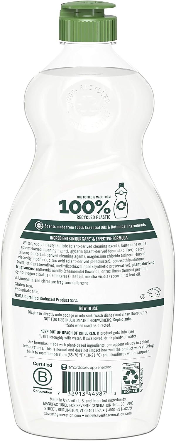 Seventh Generation Seventh Generation Dish Soap Liquid Chamomile & Lemon Scent 19 Ounce, 19 Ounce