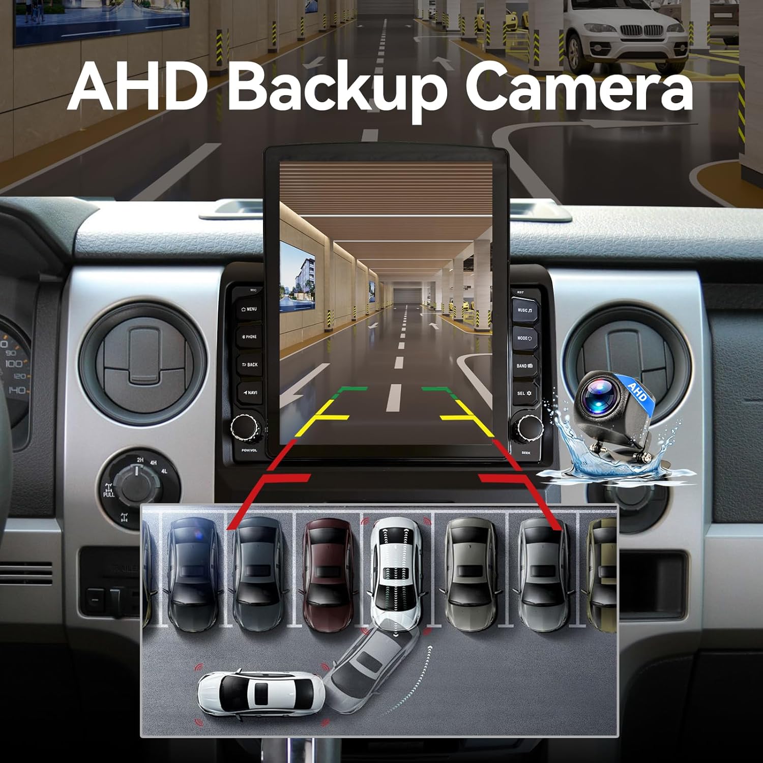 Android 14 Car Stereo Radio Compatible with Ford F150 2009 2010 2011 2012 Manual AC Upgrade Wireless CarPlay & Android Auto 1080P AHD Backup Camera 9.7 Touch Screen GPS SWC Bluetooth 2+64G