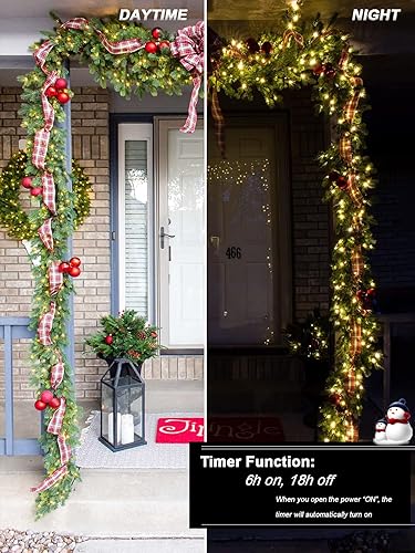 Miniatura 6 de Paquete de 4 luces LED de 16.4 pies cada uno, funciona con 60 luces LED para árbol de Navidad para interiores y exteriores, 8 modos de luces de