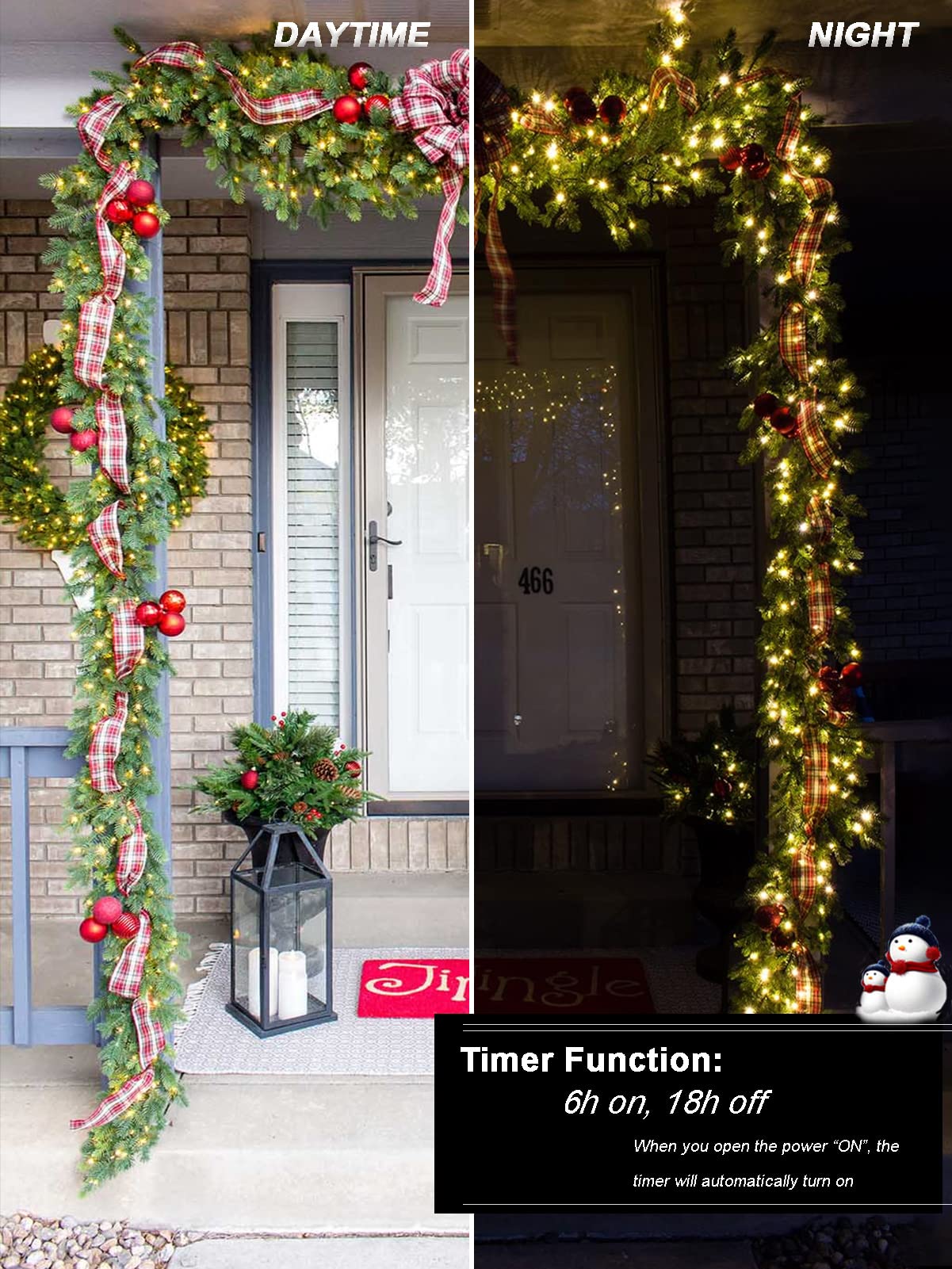 1 Pack 16.4ft 60 LED Battery Operated Christmas Tree