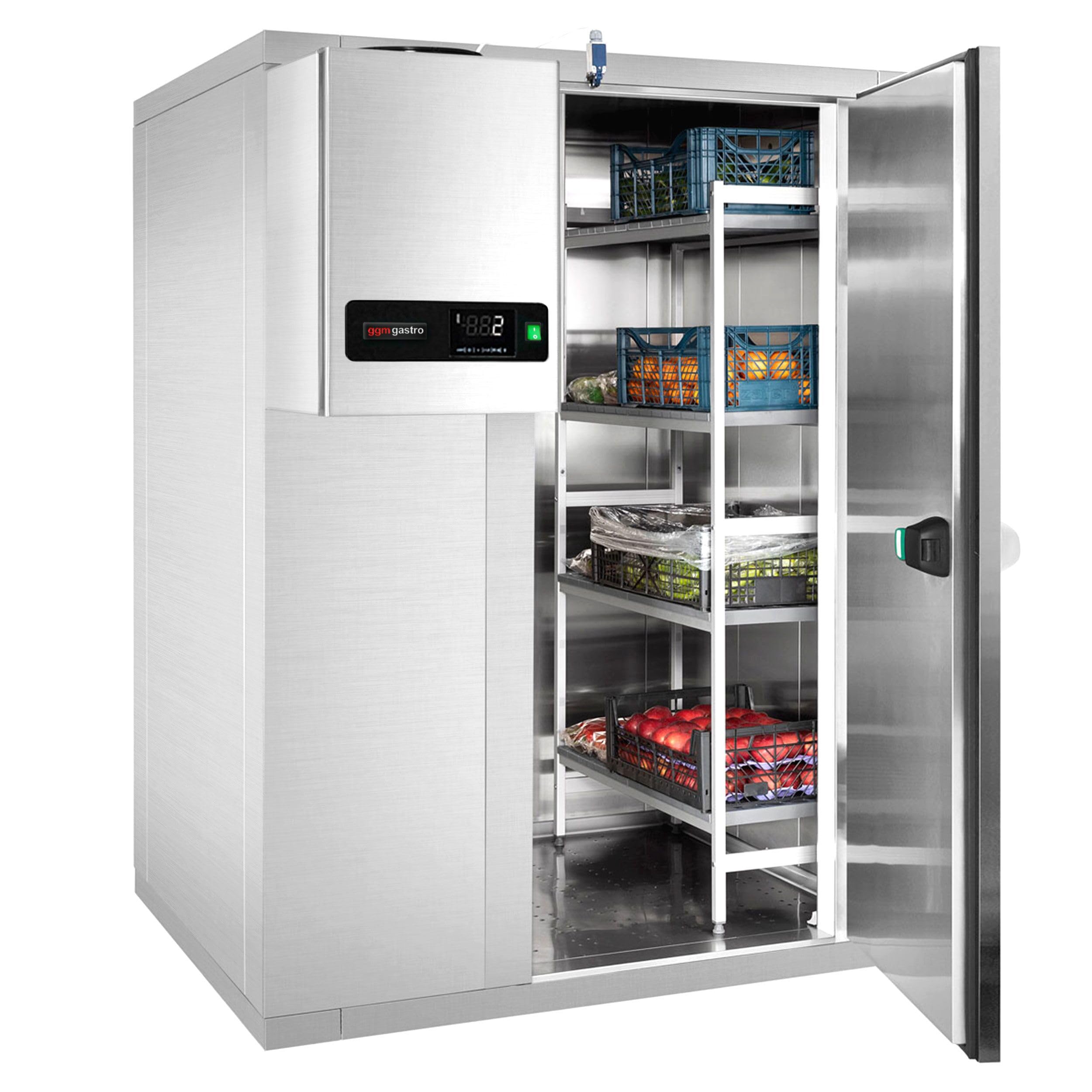 GGM Gastro | KF1212E#WKAF5END | Edelstahl Kühlzelle - 1200x1200mm - 1,8m³ - inkl. Kühlaggregat