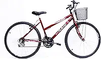 Bicicleta de Passeio Saidx Bike Feminina, Aro 26 de 18 Marchas, Freio V Brake