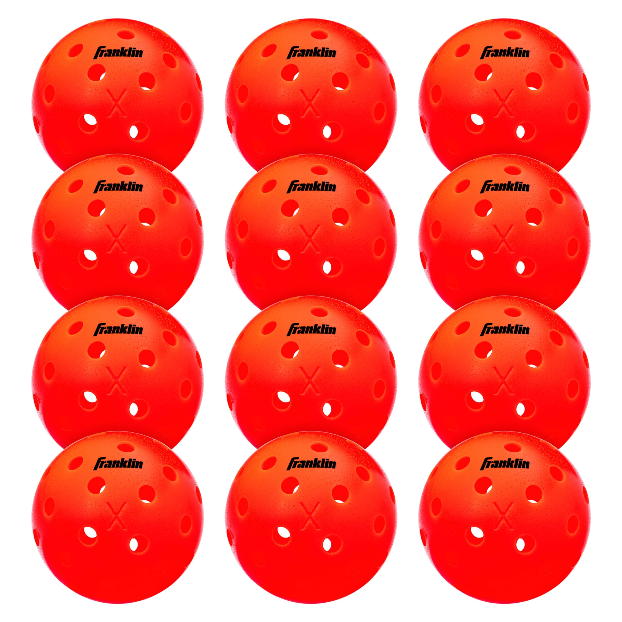 Franklin Sports Outdoor Pickleballs - X-40 Pickleball Balls - USA Pickleball (USAPA) Approved - Official US Open Ball - 3, 12, and 100 Bulk Packs of Pickleballs