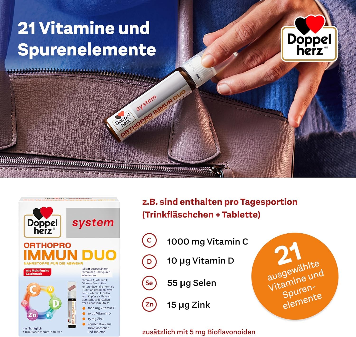 Doppelherz system ORTHOPRO IMMUN DUO - Mit 21 Mikronährstoffen