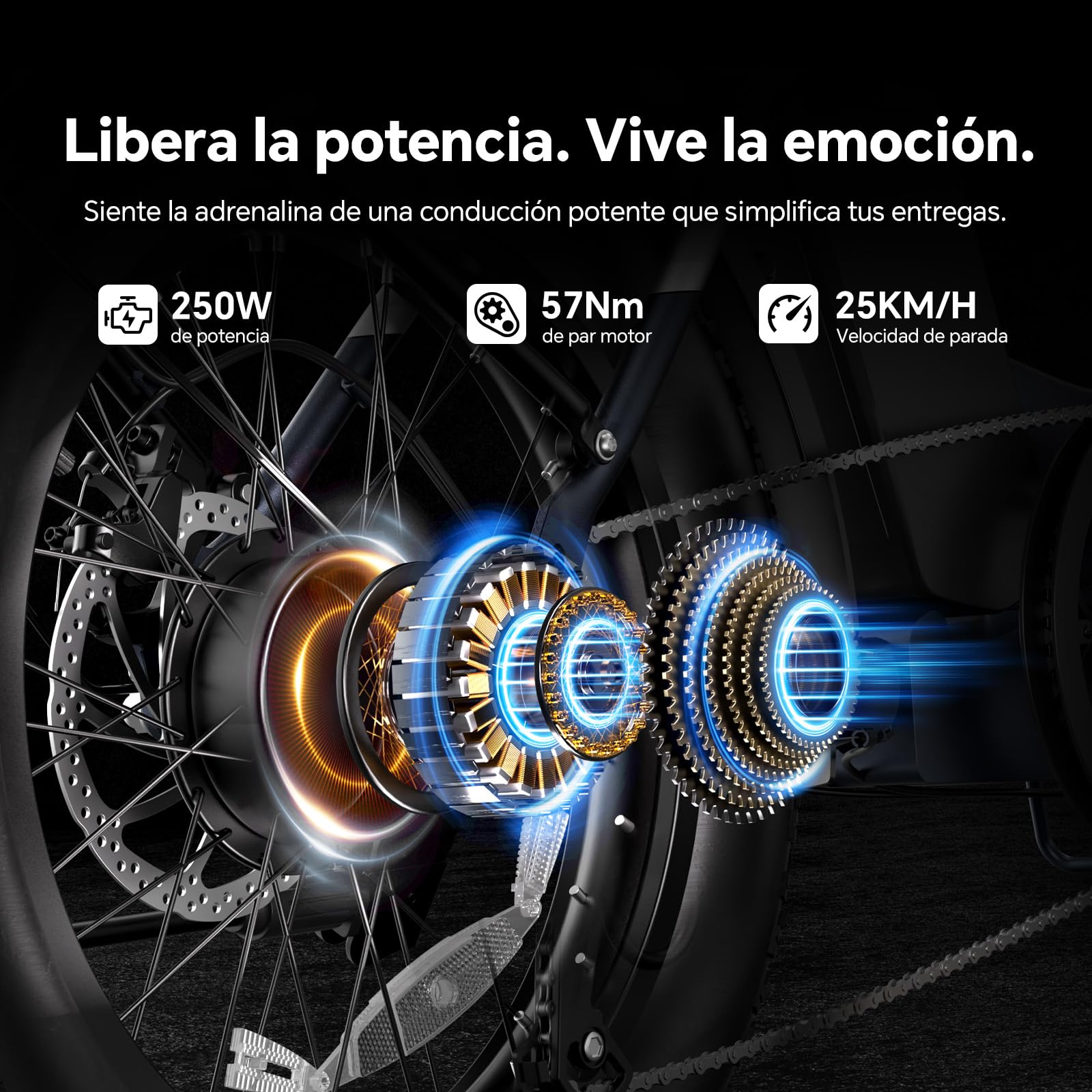 Touroll Bicicleta Eléctrica,S2/ S2 Pro Bici electrica, Fat Bike Plegable 20"×4.0", Autonomía 150 KM, Bici electrica Motor de 250 W, para La Ciudad y La Naturaleza