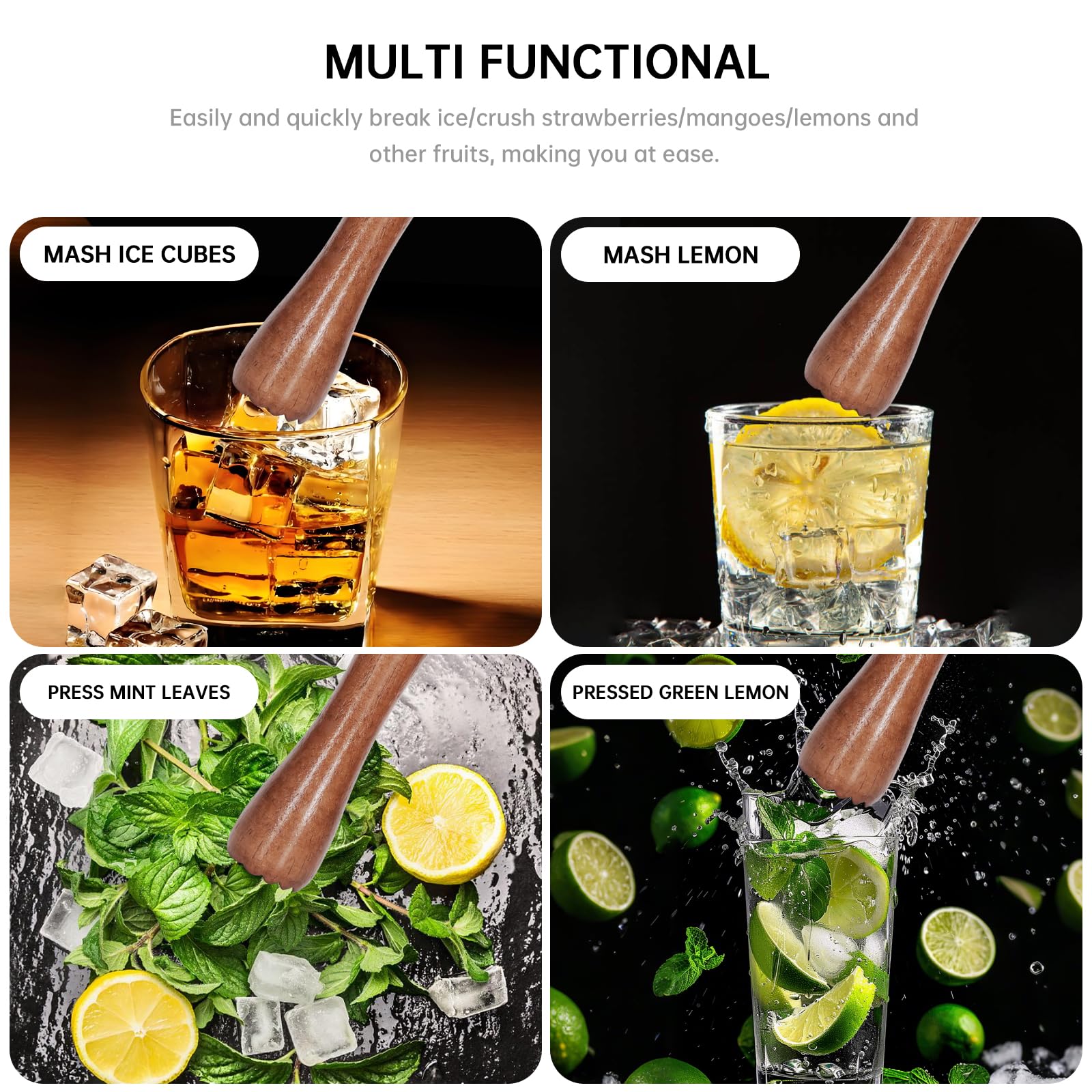 Wooden Muddler for Cocktails - Make Mojitos! -6