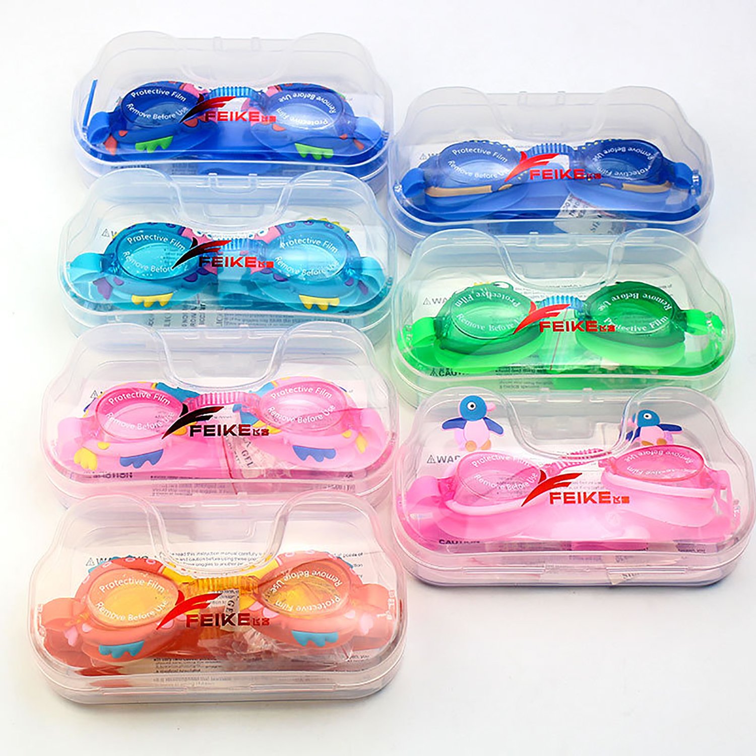 June Sports Lindas gafas de natación para niños, jóvenes, gafas de natación profesionales de triatlón con funda de protección gratuita para niños y adolescentes, múltiples estilos de dibujos animados