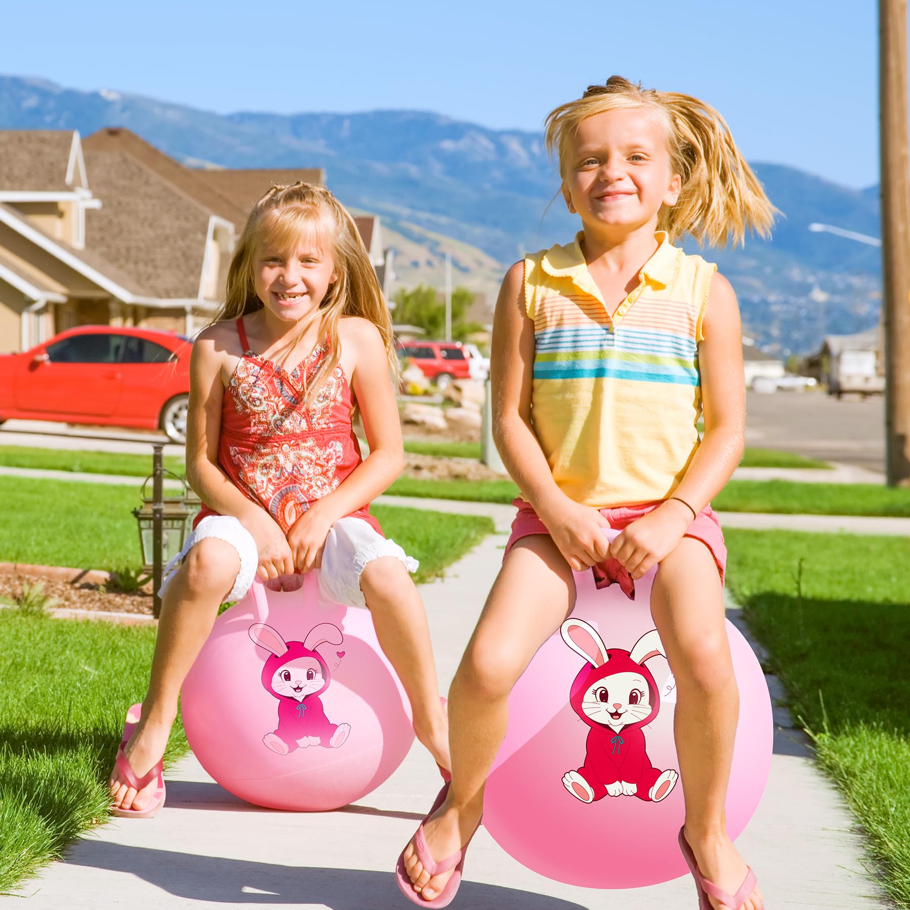 U&C Planet 45CM Palla Saltello per Bambini da 3 a 8 Anni Sopporta Fino a 100 kg Design Antiscivolo con Pompa Palla Saltello in PVC per Interno ed Esterno Ideale come Regalo