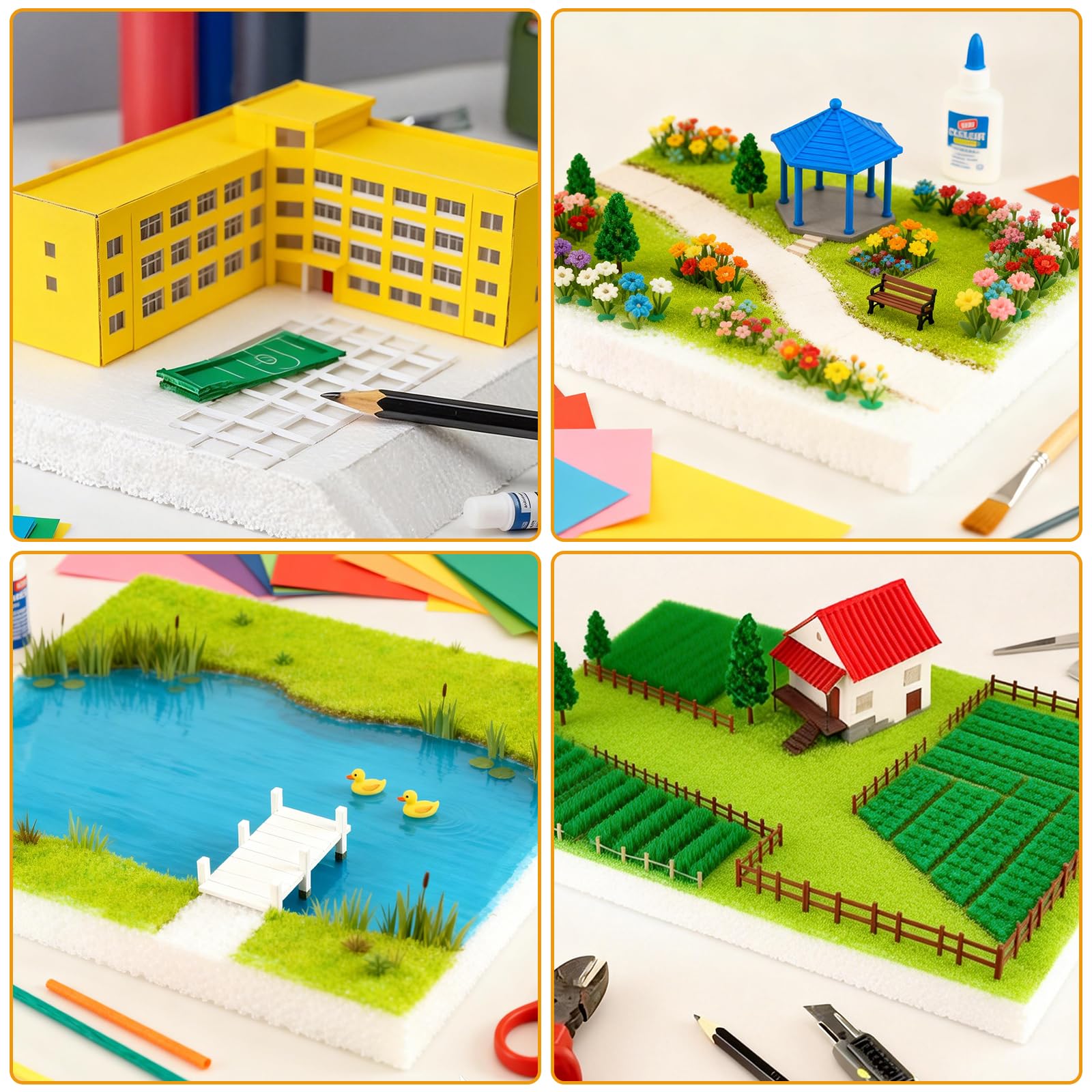Pack de 8 Placas de Poliestireno Blanco 30 x 20 x 2 cm, Carton Pluma y Espuma para Manualidades, Porexpan de Facil Corte para Maquetas y Modelos